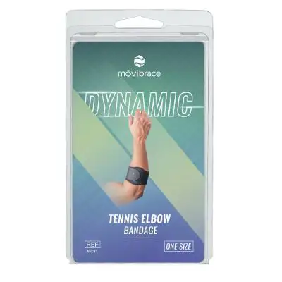 MOVIBRACE TENNISELLEBOOGBANDAGE ZWART DYNAMIC