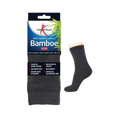 LUCOVITAAL BAMBOE SOK LANG ANTRACIET 43-46 1 PAAR
