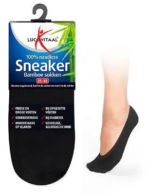 LUCOVITAAL BAMBOE SNEAKERSOK ZWART 35-38 1PAAR