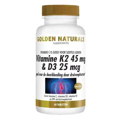 GOLDEN NATURALS VITAMINE K2 45MCG & D3 25MCG 60ST