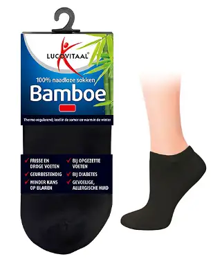 LUCOVITAAL BAMBOE ENKELSOK ZWART 35-38 1 PAAR