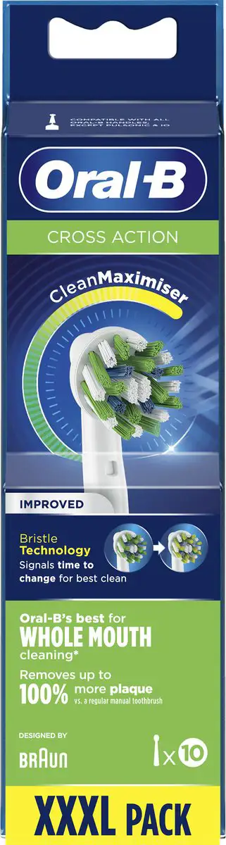 ORAL B OPZETBORSTELS CROSS ACTION 10 STUKS
