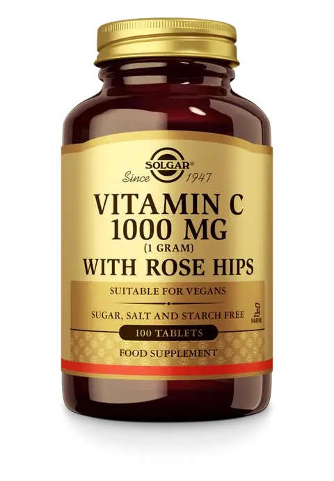 SOLGAR VITAMIN C WITH ROSE HIPS 1000MG 100ST