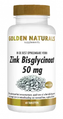GOLDEN NATURALS ZINK BISGLYCINAAT 60ST