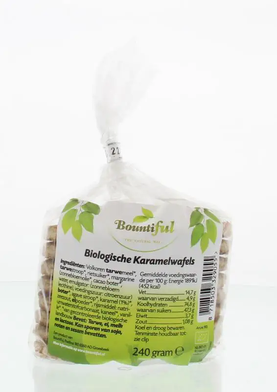 BOUNTIFUL KARAMELWAFELS BIO 240GR