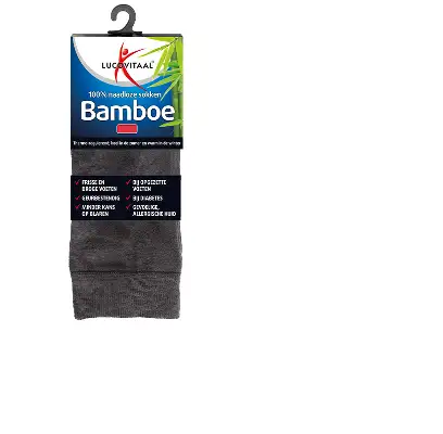 LUCOVITAAL BAMBOE SOK LANG ANTRACIET 39-42 1PAAR