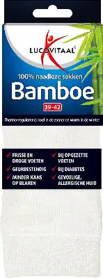 LUCOVITAAL BAMBOE SOK LANG WIT MAAT 39-42 1PAAR
