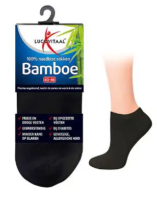 LUCOVITAAL BAMBOE ENKELSOK ZWART 43-46 1 PAAR